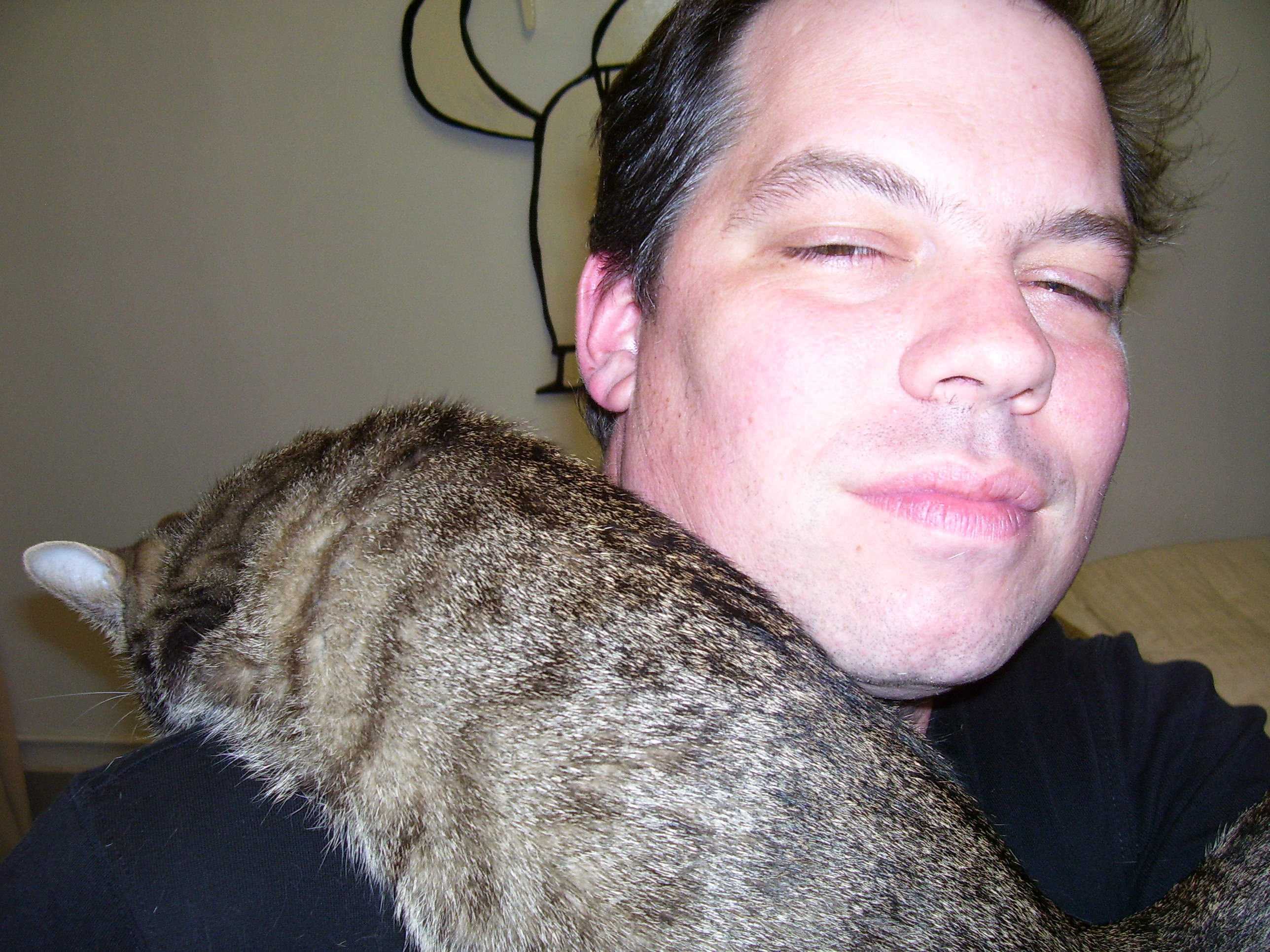 Sally got on my shoulder.