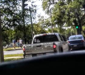 I saw this anti-Trump truck in New Orleans.