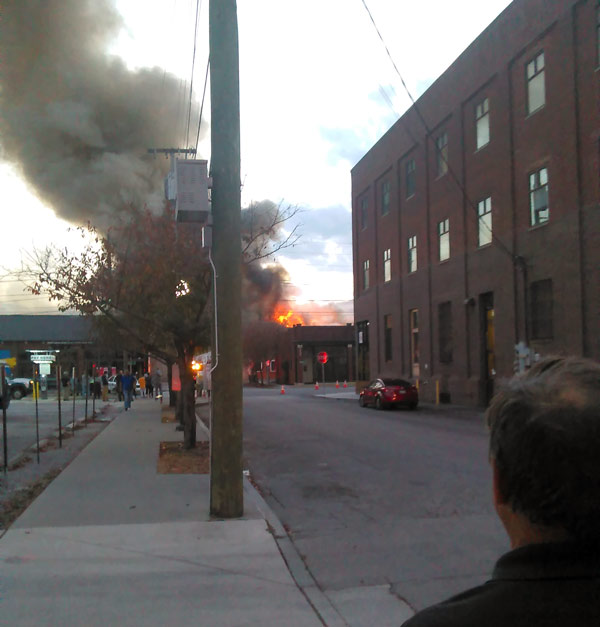 warehouse fire in Chattanooga