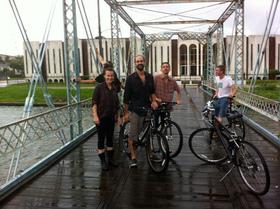 Riding bikes before Hurricane Gustav.