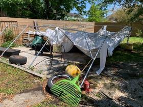 Gina's work tent failed in a storm.